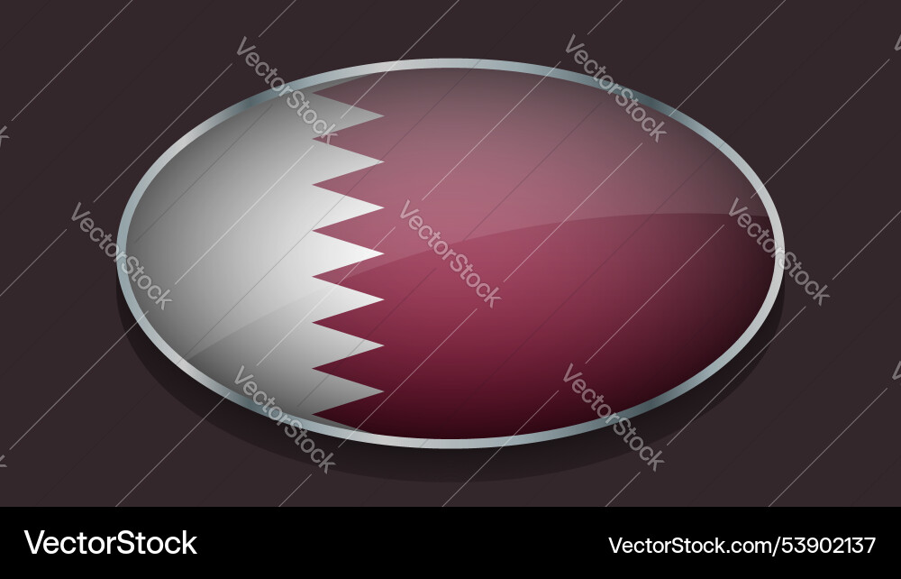 Eclipse shape of qatar flag with original color Vector Image