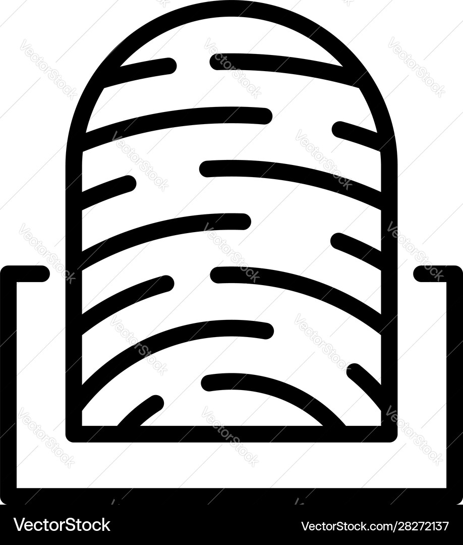 Fingerprint scan process icon outline style Fingerprint scan process icon outline style vector image