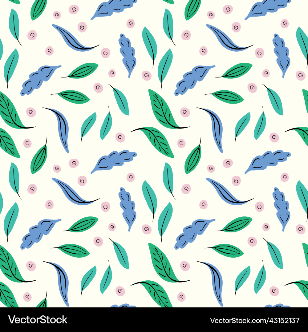 Leaf pattern background seamless repeat Leaf pattern background seamless repeat vector image