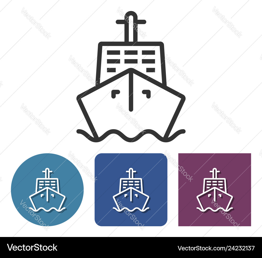 Line icon of ship in different variants Line icon of ship in different variants vector image