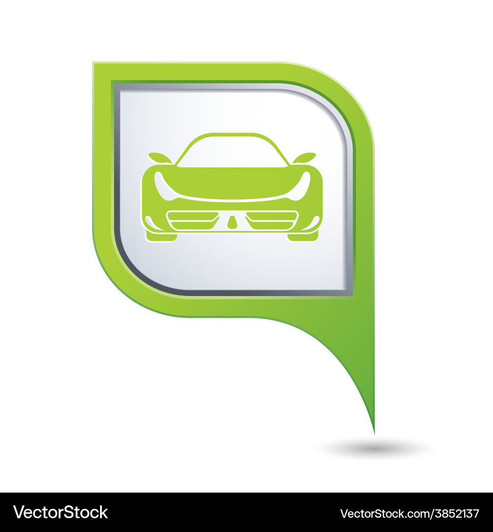 Map Pointer with Car Icon vector image
