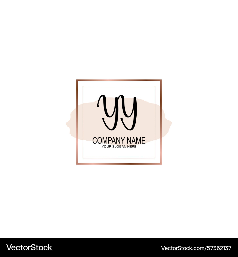 Minimalist handwritten yy initial logos with soft Minimalist handwritten yy initial logos with soft Vector Image