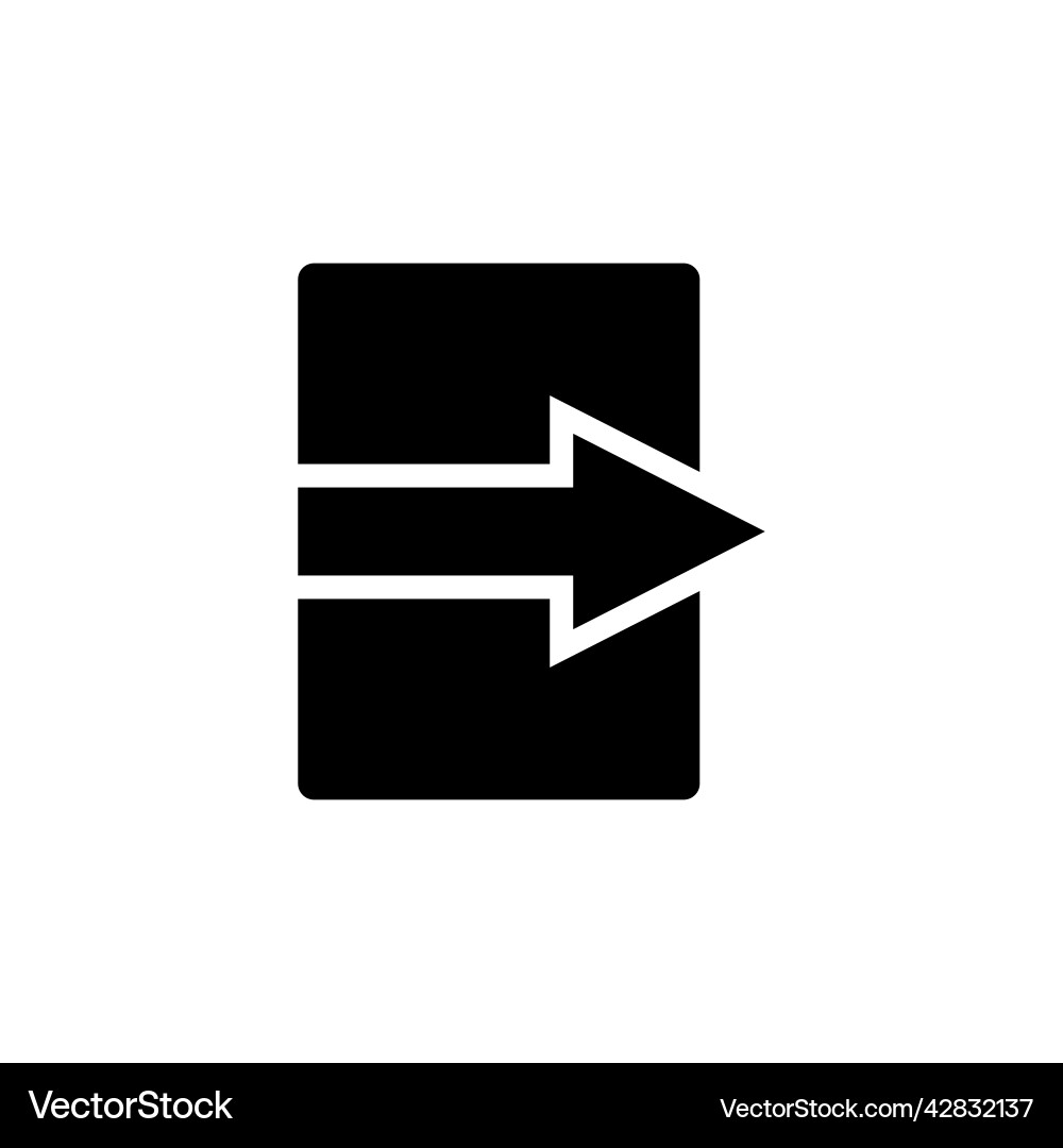 Right arrow icon with rectangle suitable Right arrow icon with rectangle suitable Vector Image