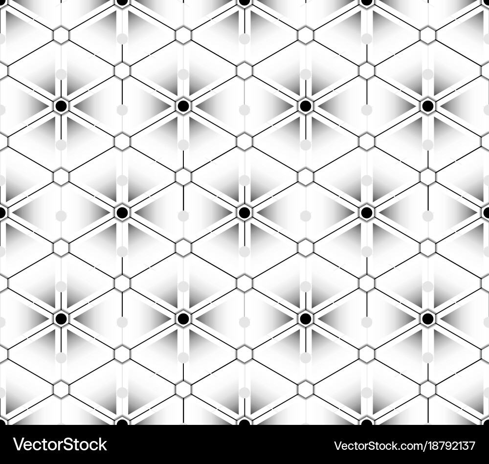 Seamless pattern of triangles and hexagons vector image