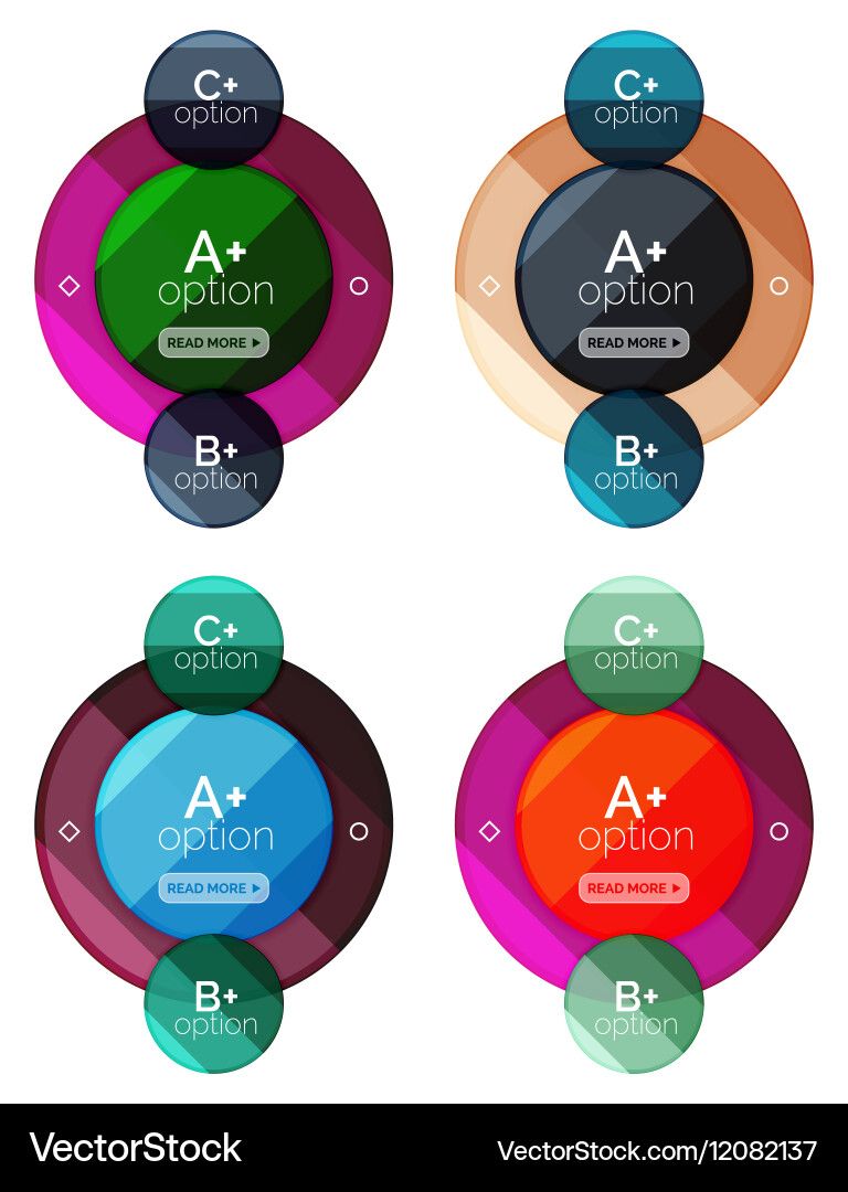 Set of round option diagram template for your data vector image