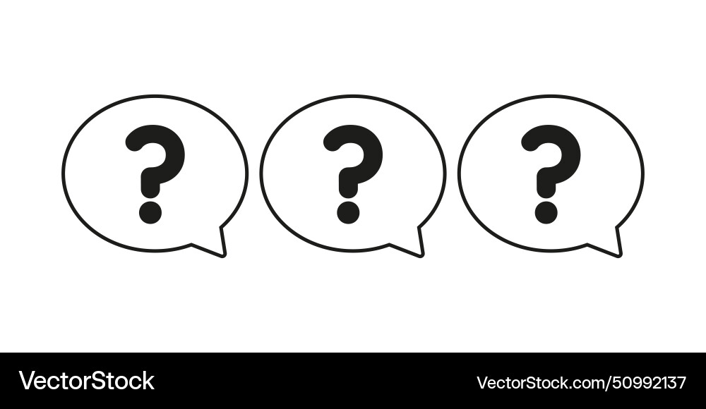 Speech message bubbles with question marks chat Speech message bubbles with question marks chat vector image
