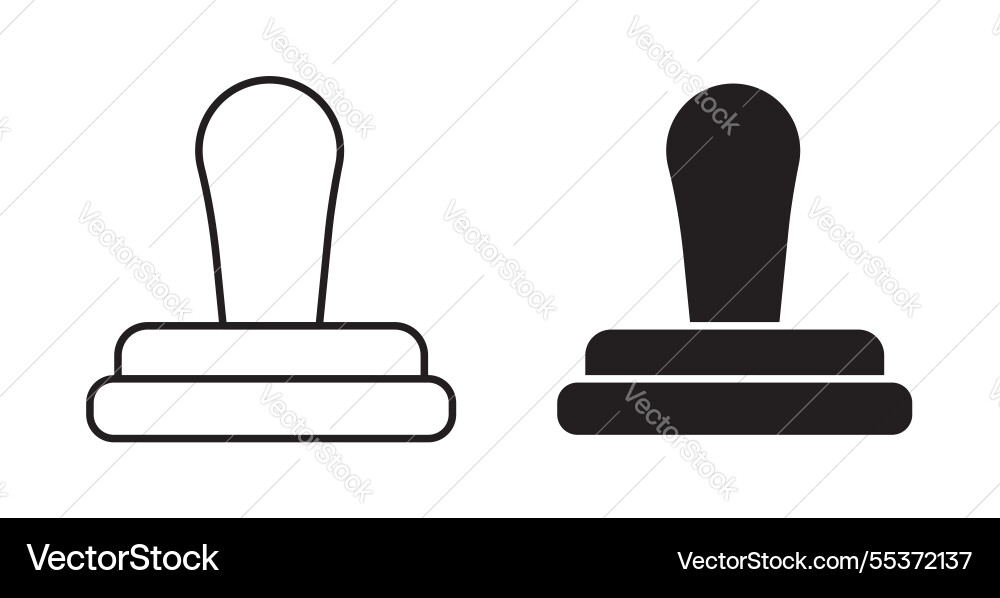 Stamp icon set in thin line for web Stamp icon set in thin line for web vector image
