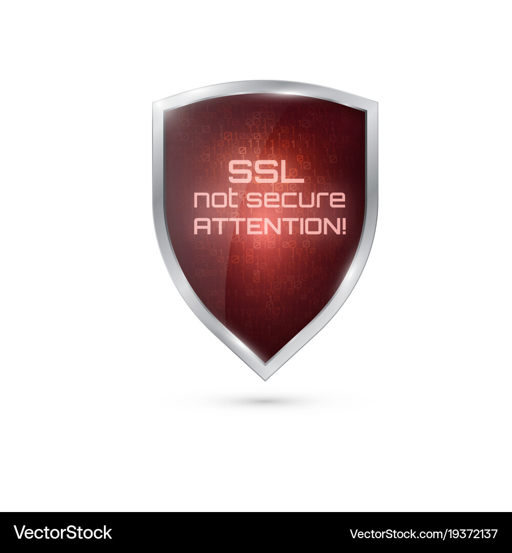 Warning icon ssl connection not secure vector image