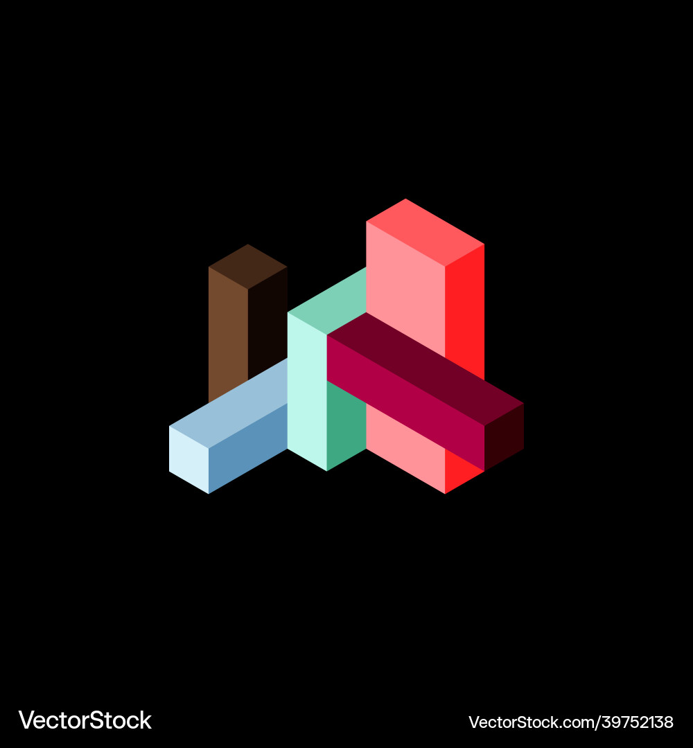 Abstract background 3d cubes cubic elements vector image