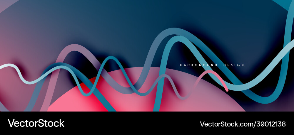 Abstract gradient background with wave line Vector Image