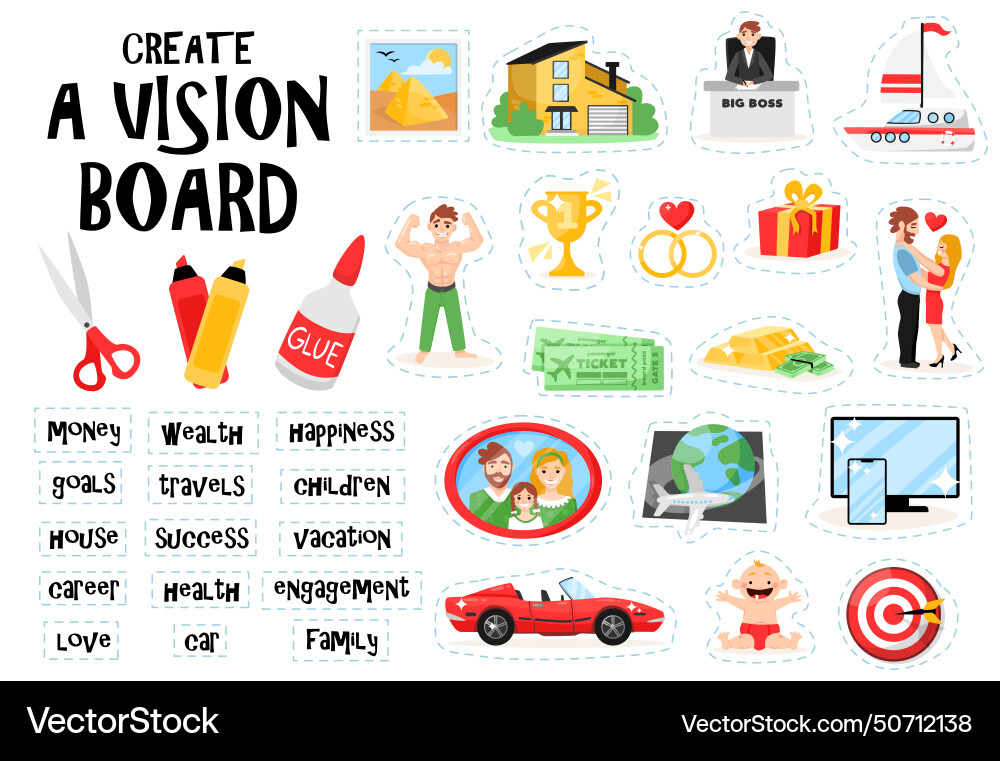 Create vision board set Vector Image