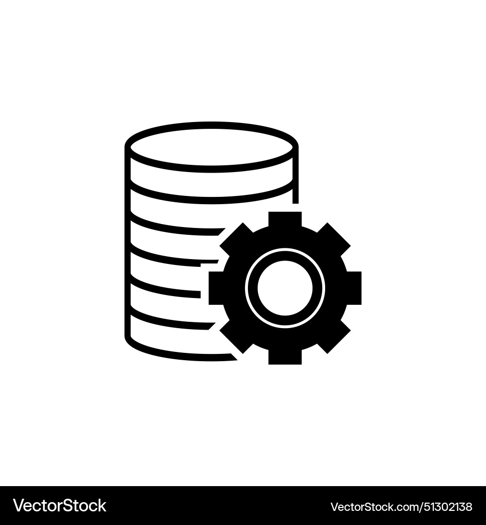 Database center data server settings flat icon Database center data server settings flat icon vector image