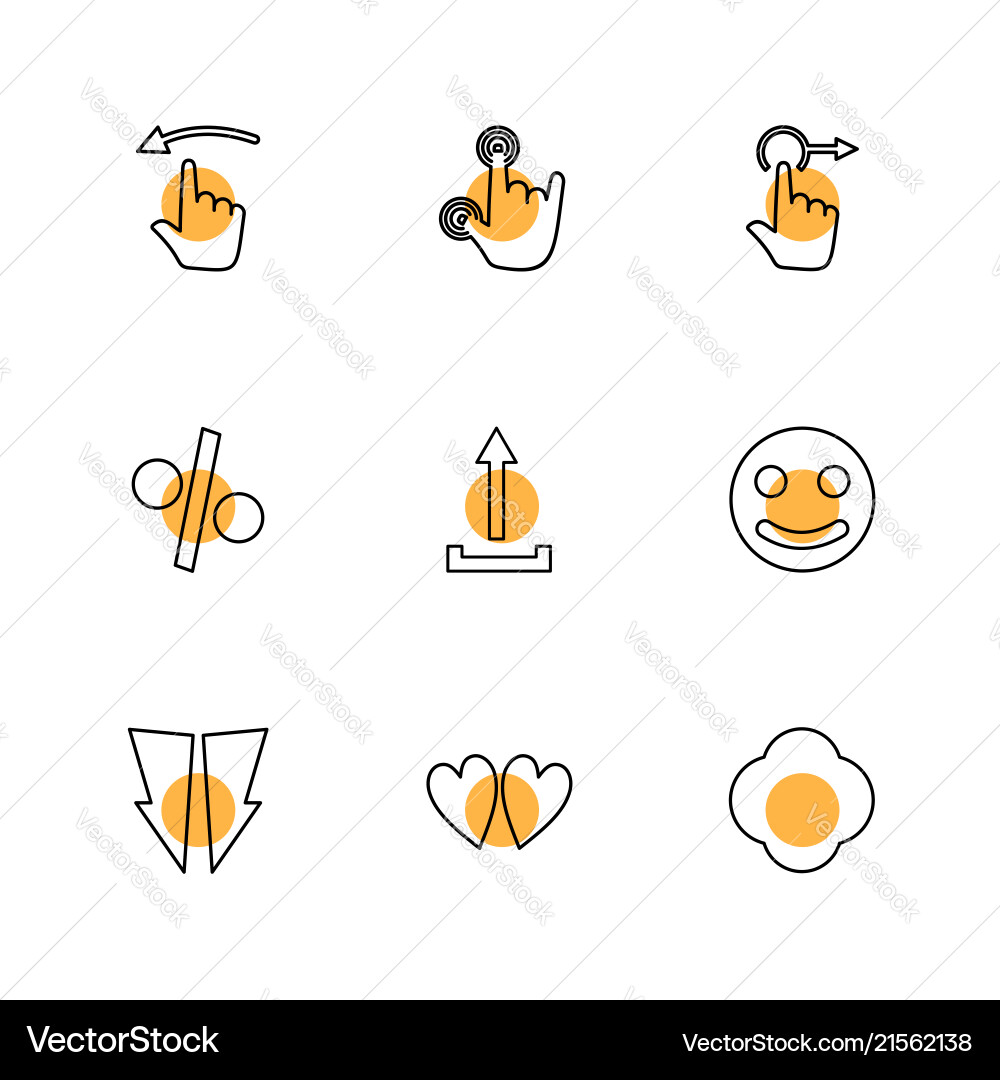 Emoji upload percentage hands pointer arrows vector image
