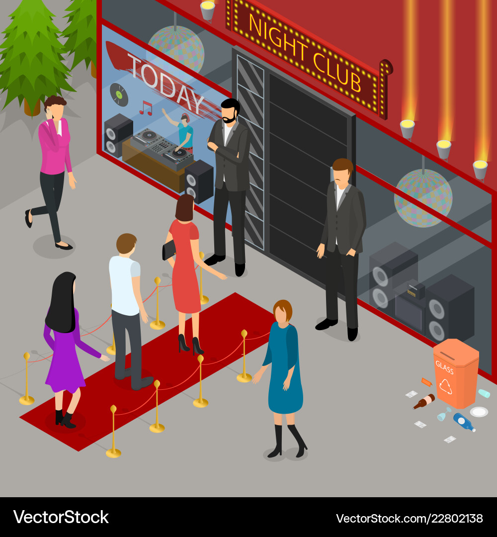 Isometric Club Night Scene Vector Image