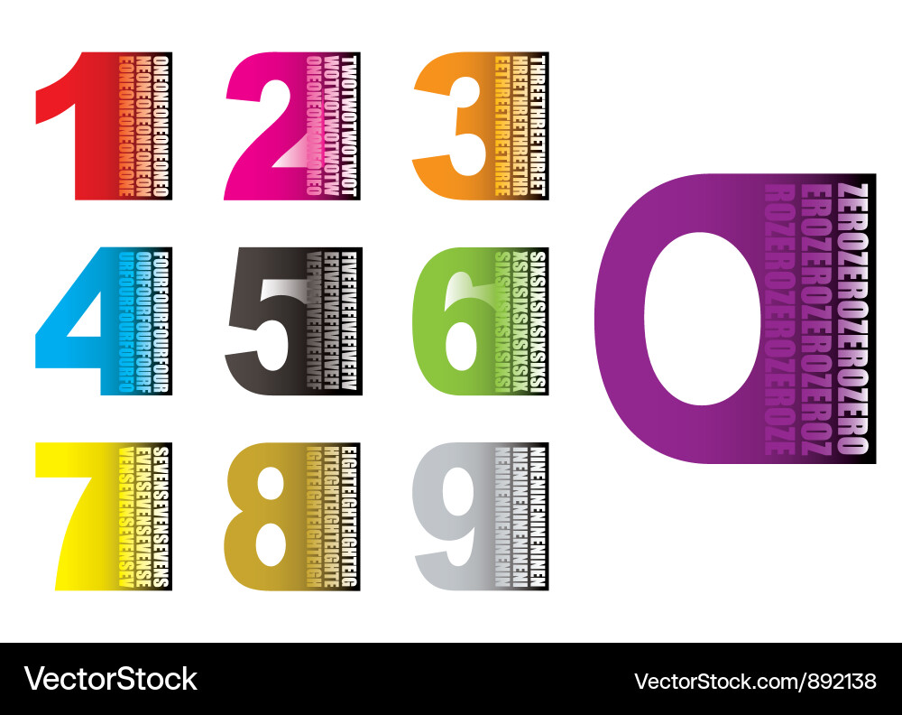 Learn by numbers vector image