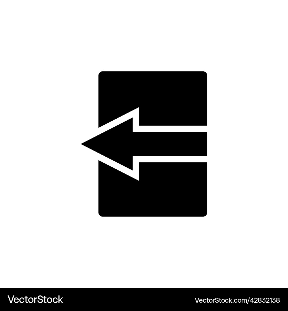 Left arrow icon with rectangle suitable Left arrow icon with rectangle suitable Vector Image