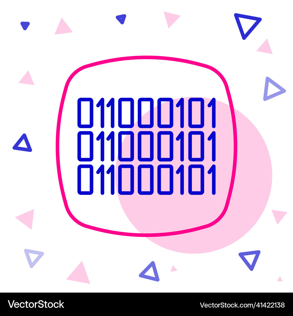 Line binary code icon isolated on white background Line binary code icon isolated on white background vector image