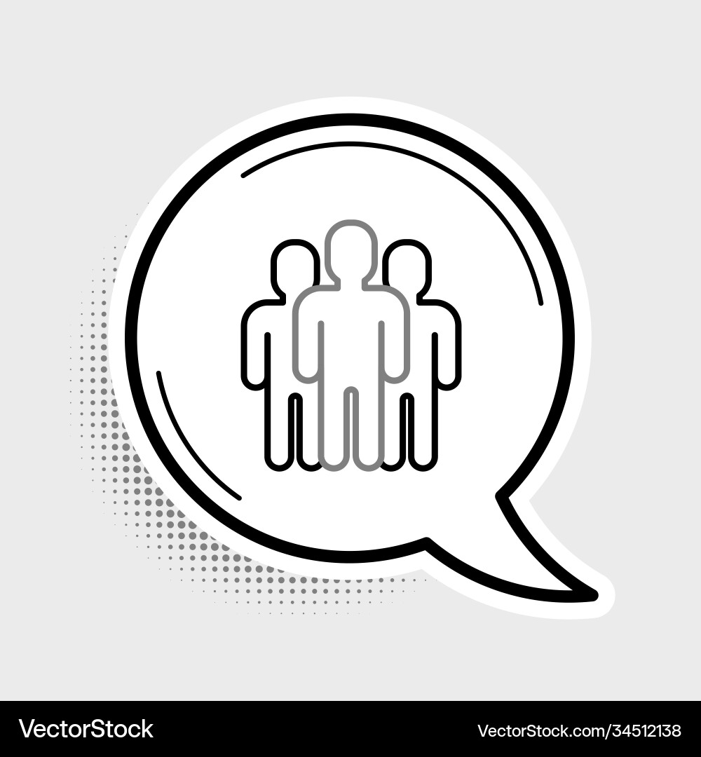 Line users group icon isolated on grey background Line users group icon isolated on grey background Vector Image