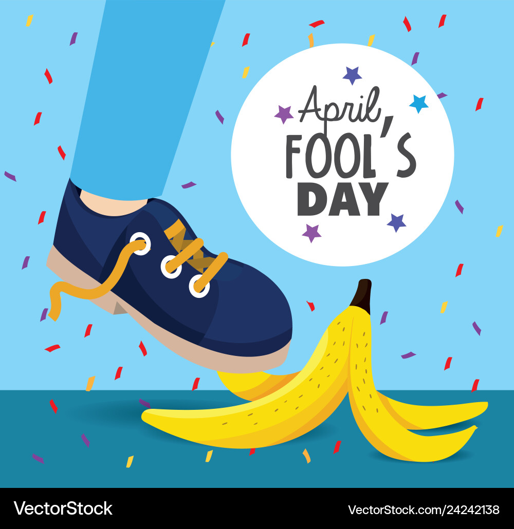 Lustige Banane mit Sneaker zu Narren Tag Lustige Banane mit Sneaker zu Narren Tag vektorbild