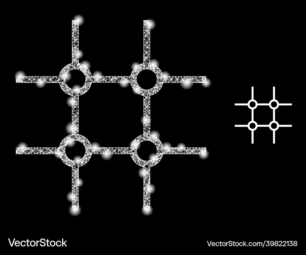 Polygonal network mesh incomplete square grid Polygonal network mesh incomplete square grid vector image