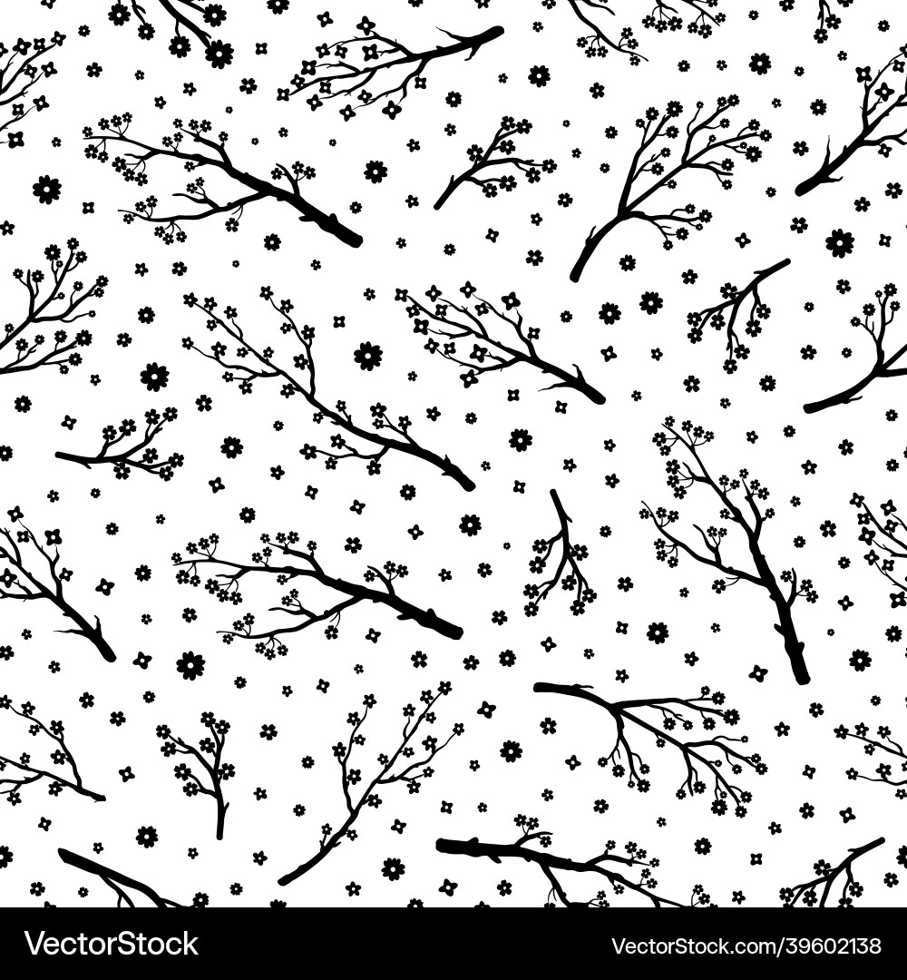 Seamless pattern with sakura branches Seamless pattern with sakura branches vector image
