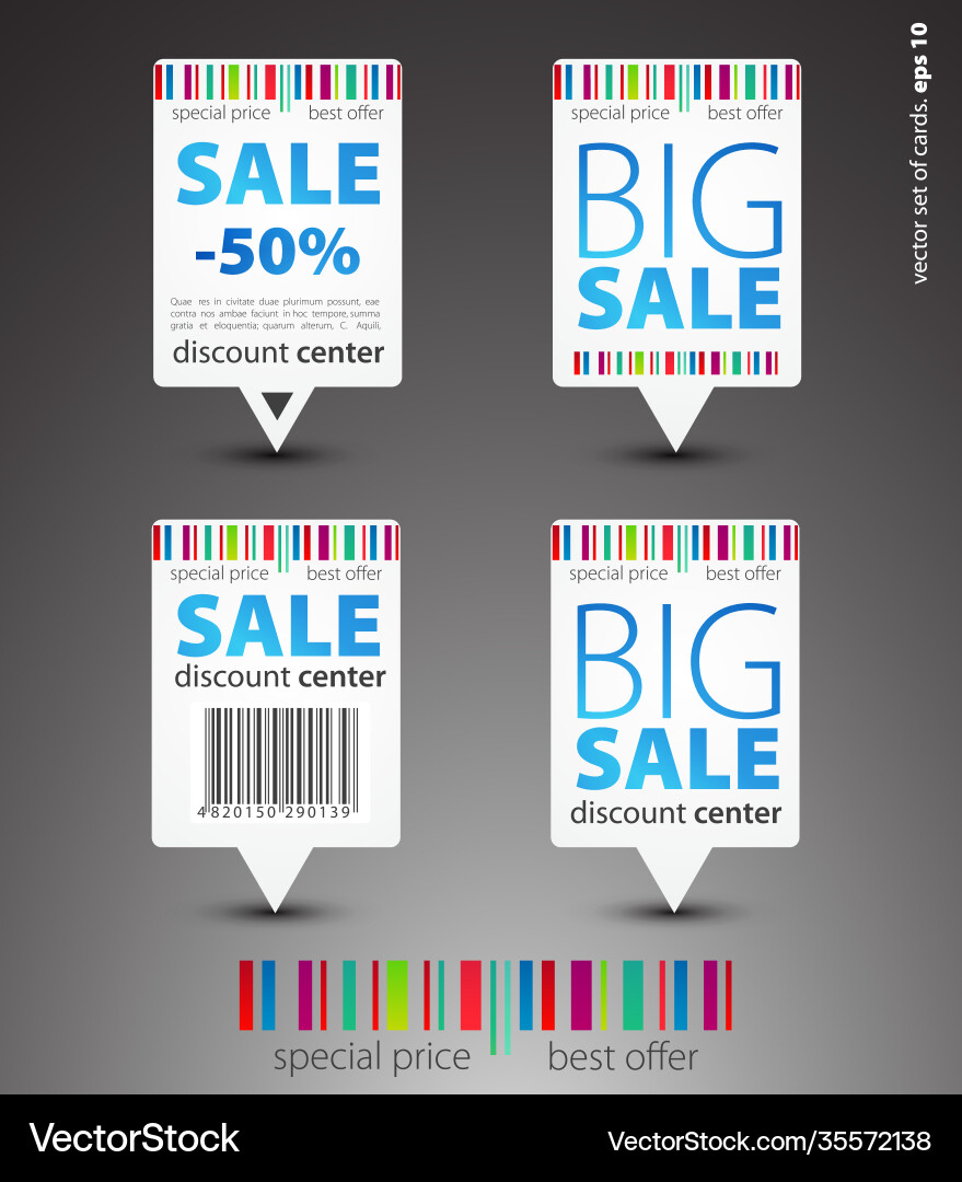 Set color sale pointers Vector Image