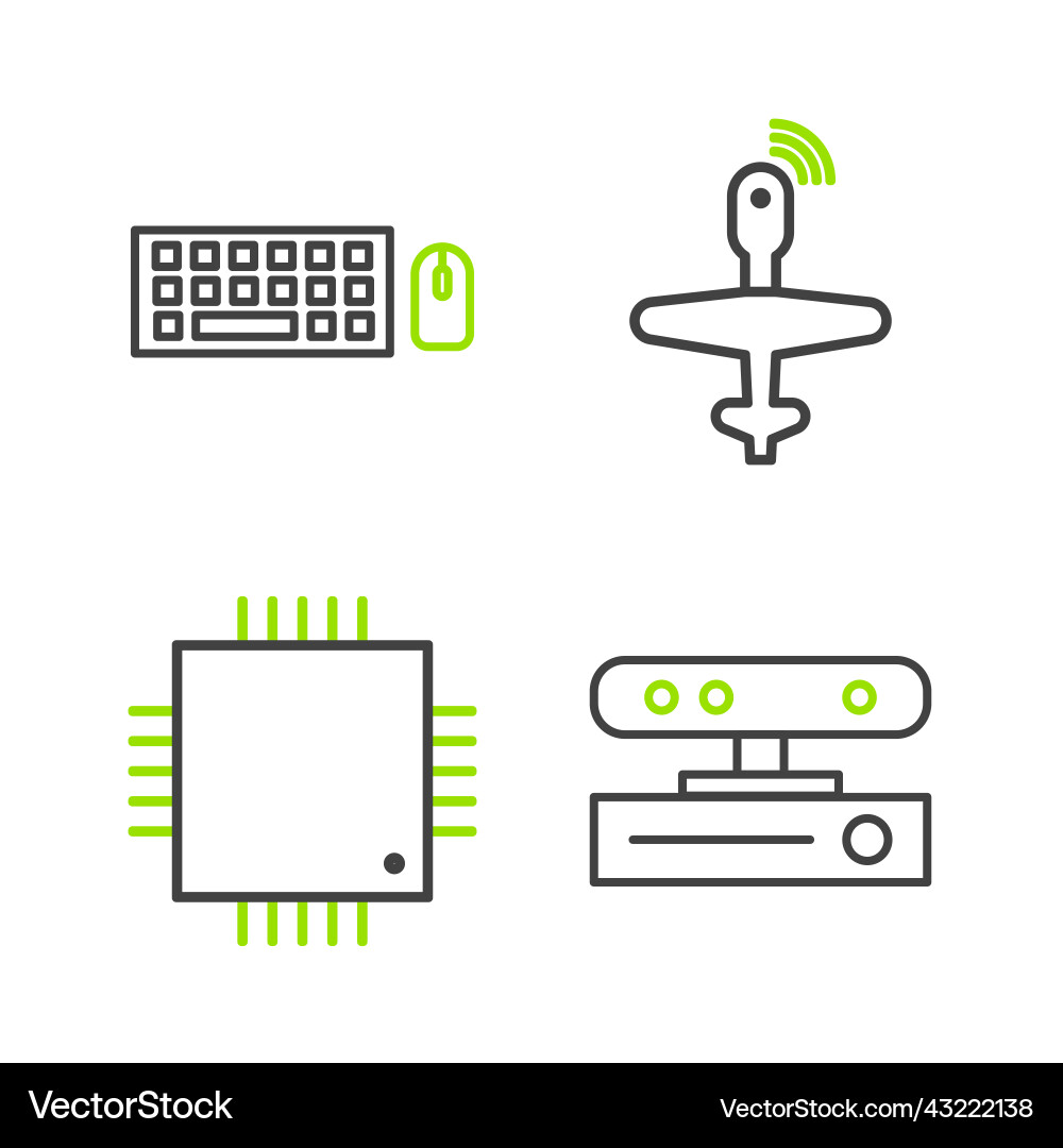Set line motion sensor processor Set line motion sensor processor vector image