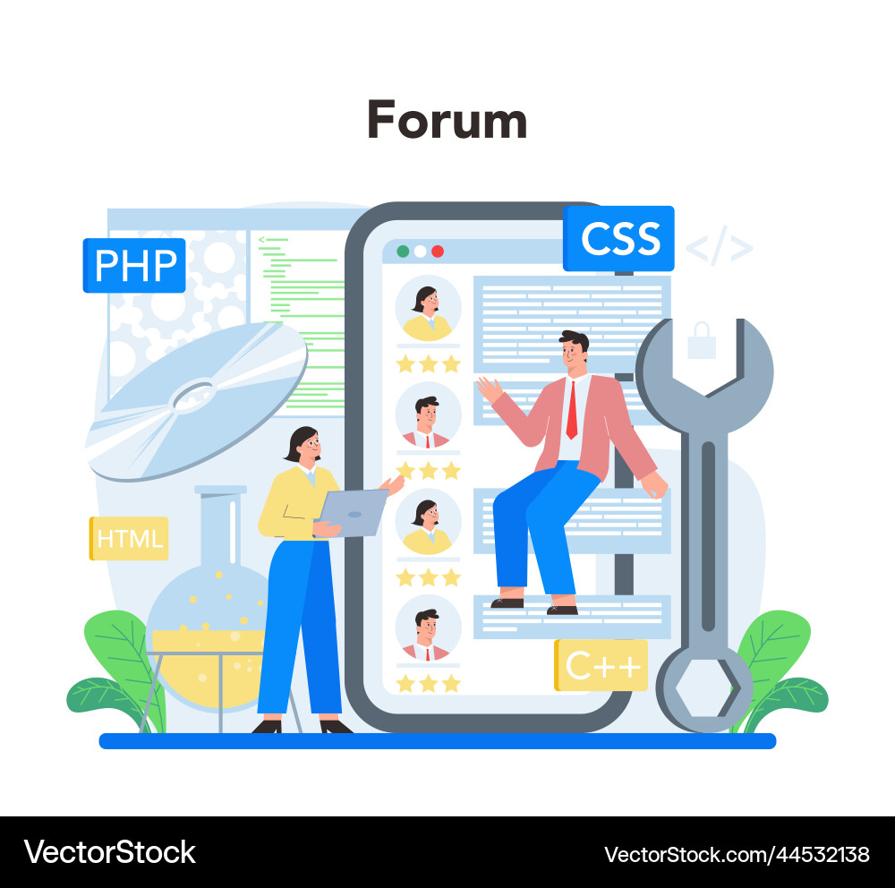 Software developer online service or platform Software developer online service or platform vector image