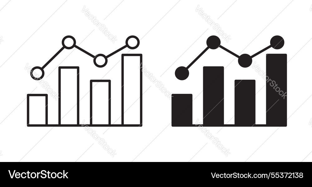 Stats icon set in thin line for web Stats icon set in thin line for web vector image