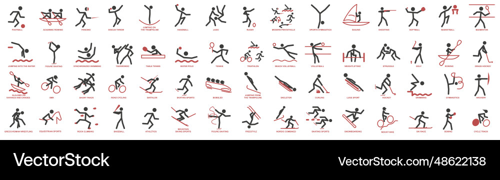 Summer and winter sports icons isolated Summer and winter sports icons isolated vector image