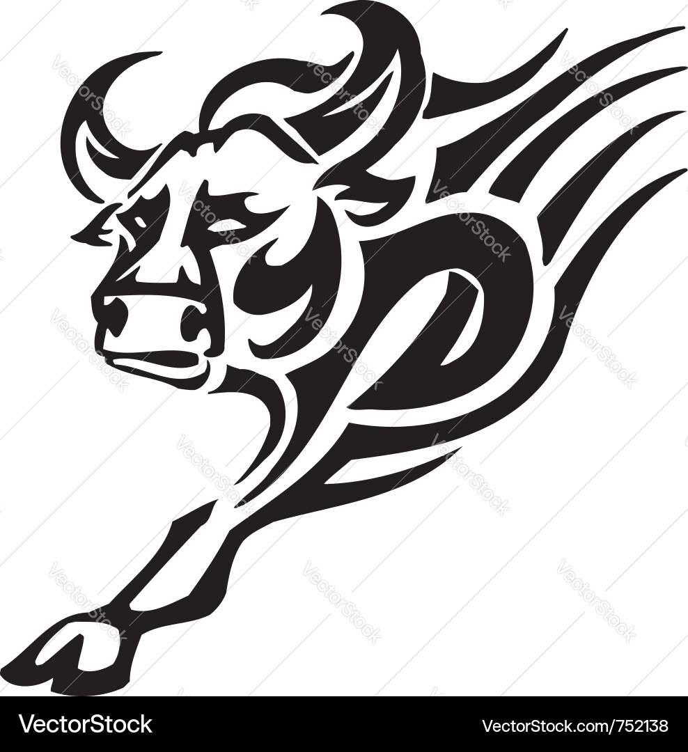 Tribal Bull - Strength & Power Vector Image