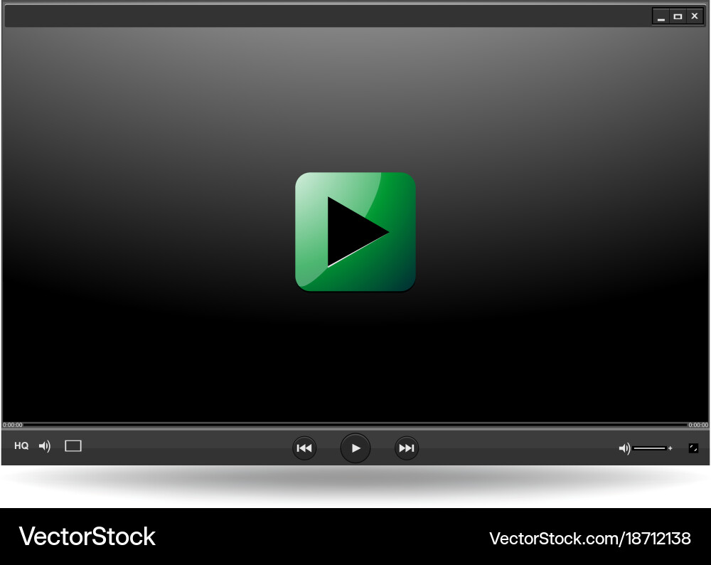 Video player interface template for web vector image