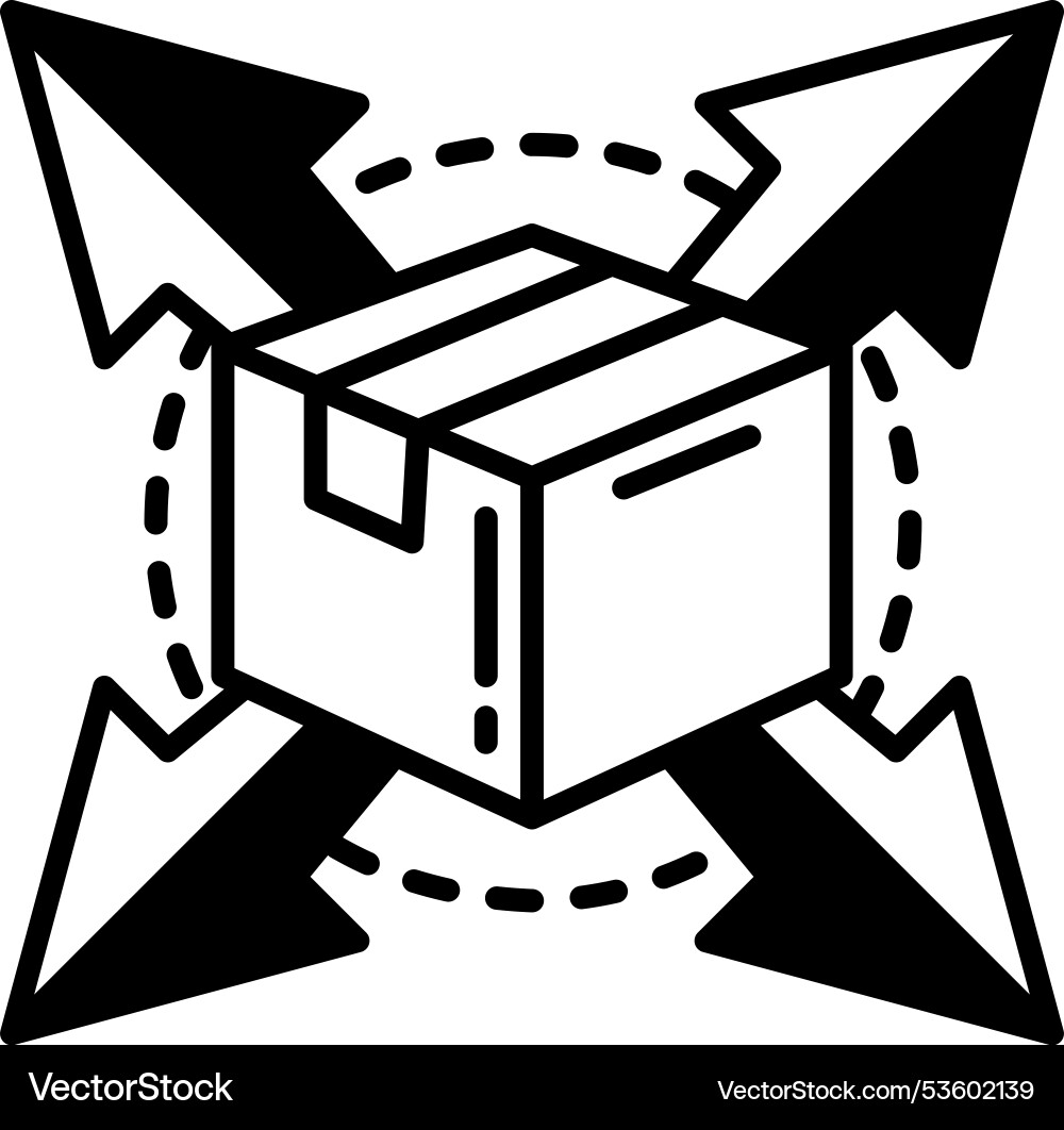 A box with arrows pointing in different directions A box with arrows pointing in different directions vector image