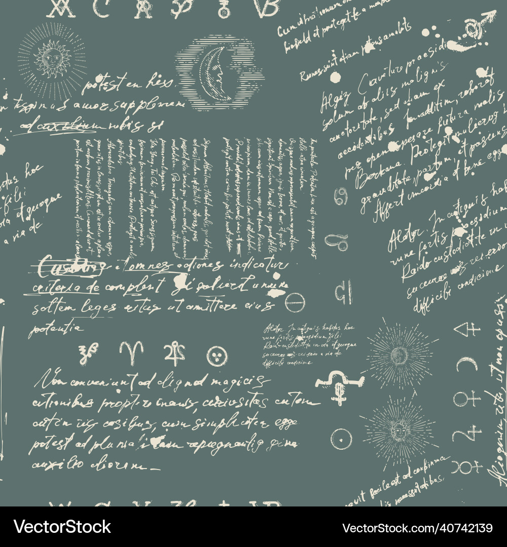 A pattern with an esoteric manuscript A pattern with an esoteric manuscript vector image