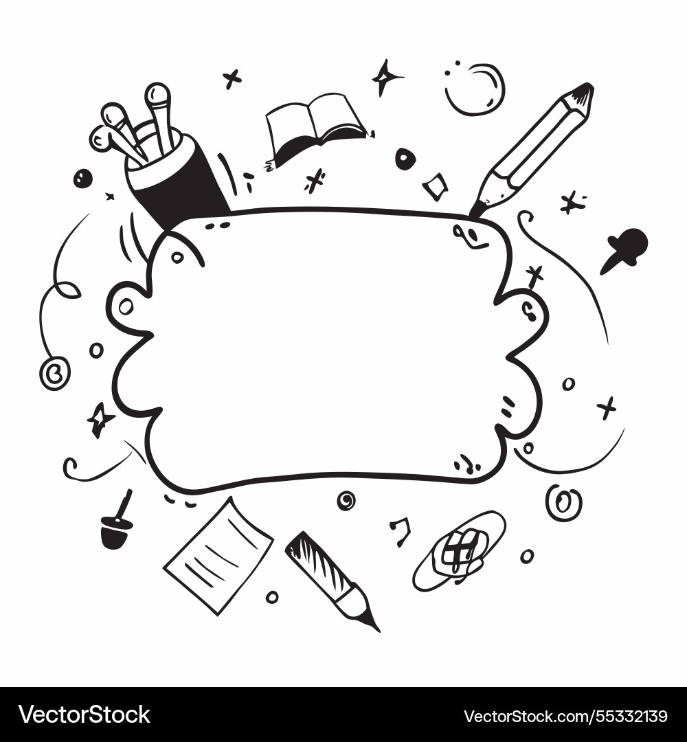 Backpacks border with notebooks and ready Backpacks border with notebooks and ready Vector Image