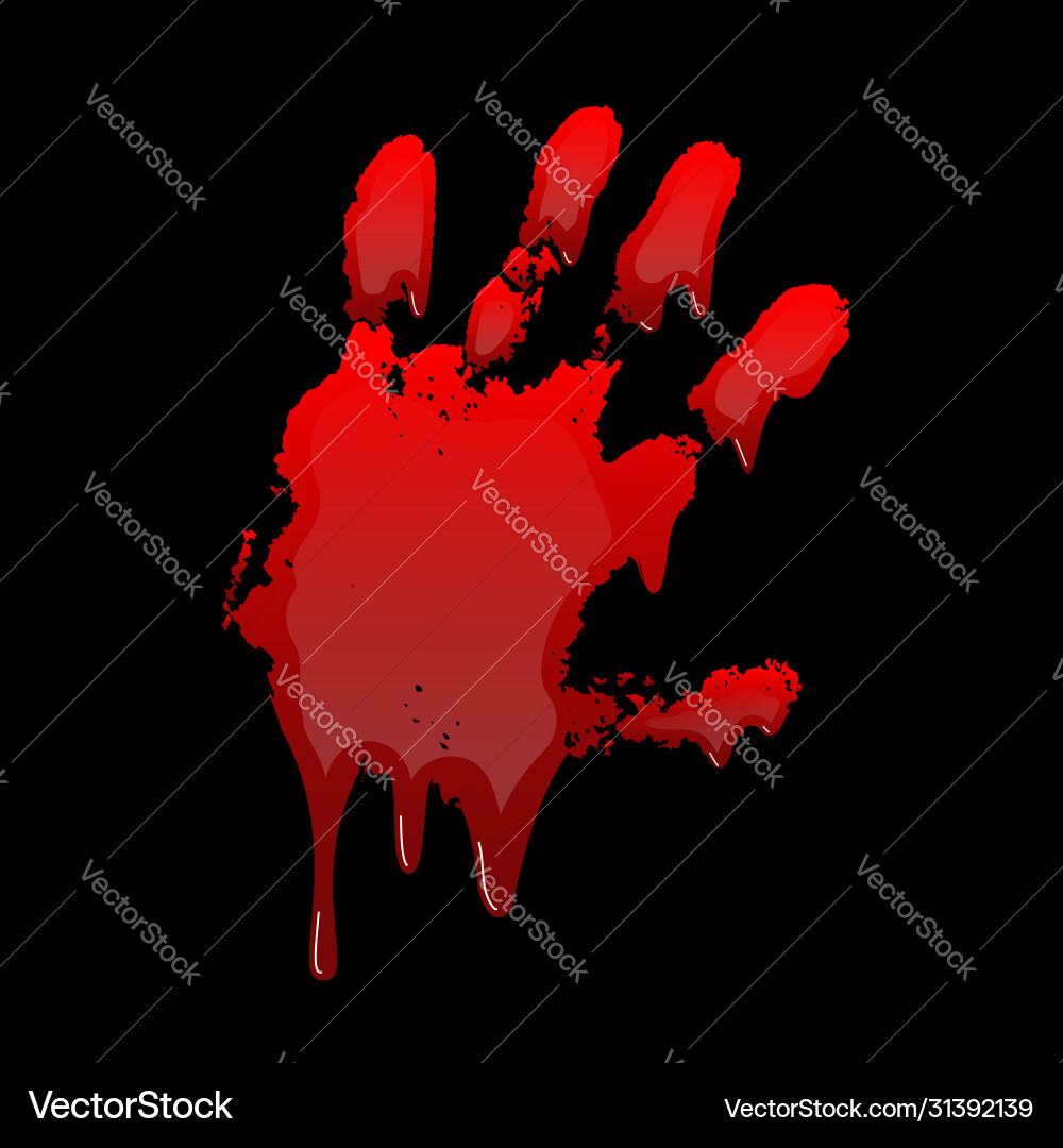 Blutiger Handdruck 3d isoliert schwarzer Hintergrund Blutiger Handdruck 3d isoliert schwarzer Hintergrund vektorbild