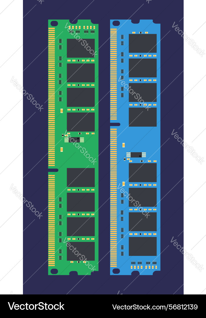 Computer ram random access memory Vector Image