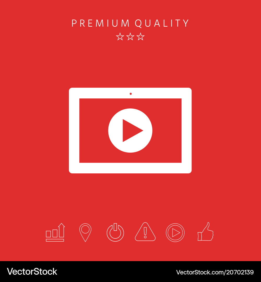 Computer tablet with play button icon Computer tablet with play button icon Vector Image
