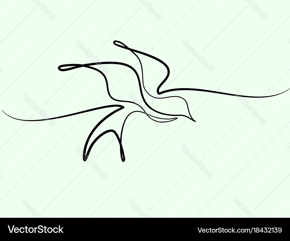 Continuous Line Bird Vector Image