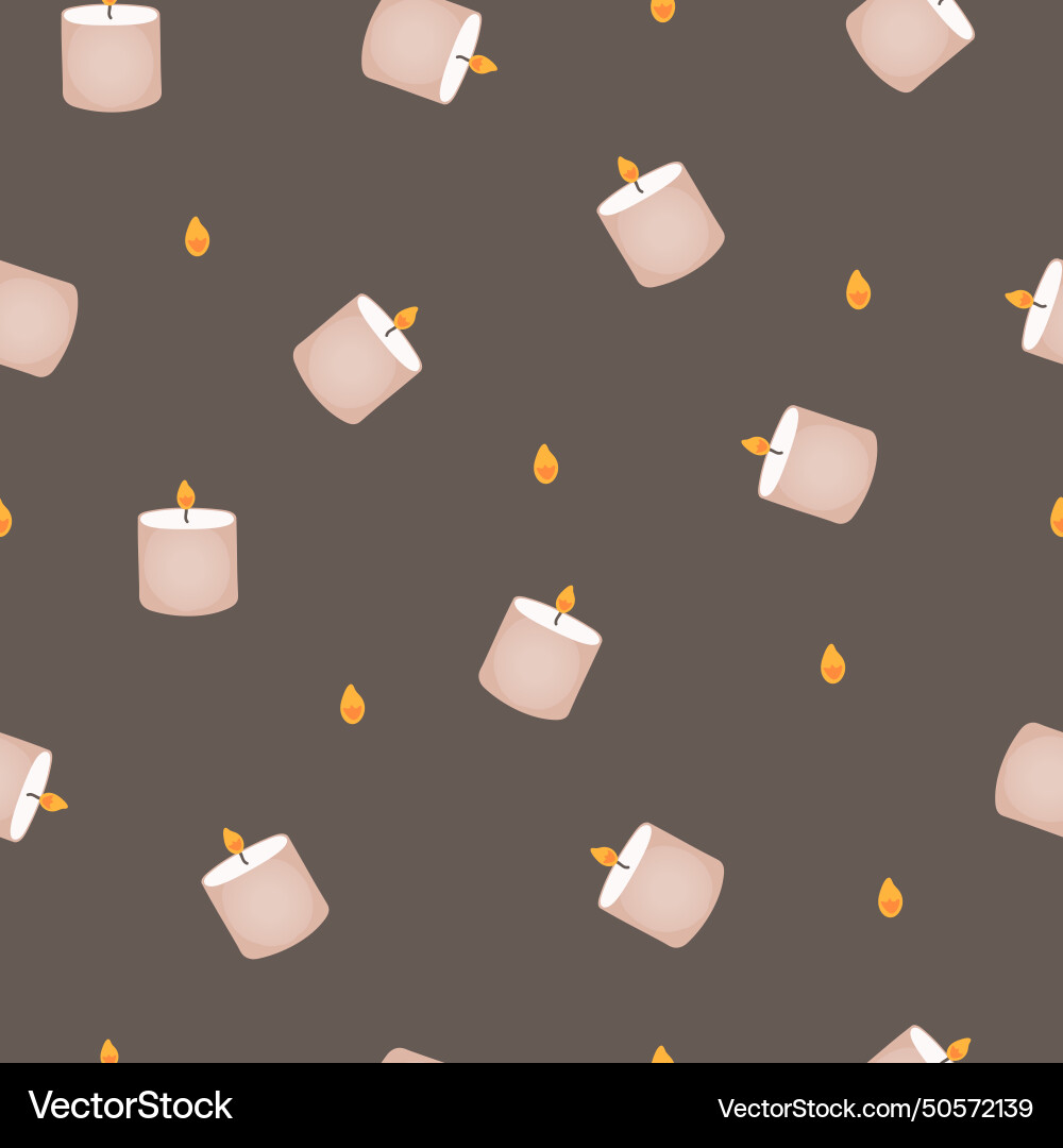 Cute simple seamless pattern with candles Cute simple seamless pattern with candles vector image