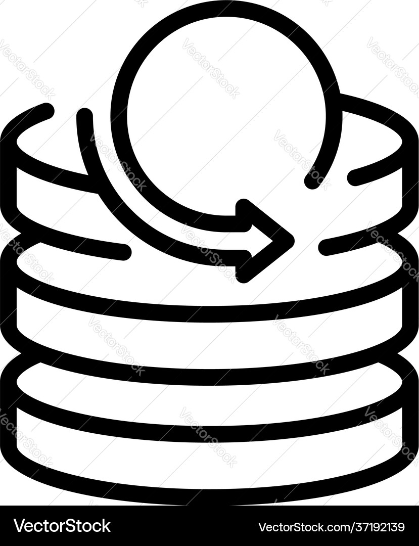 Database sync icon outline style Vector Image