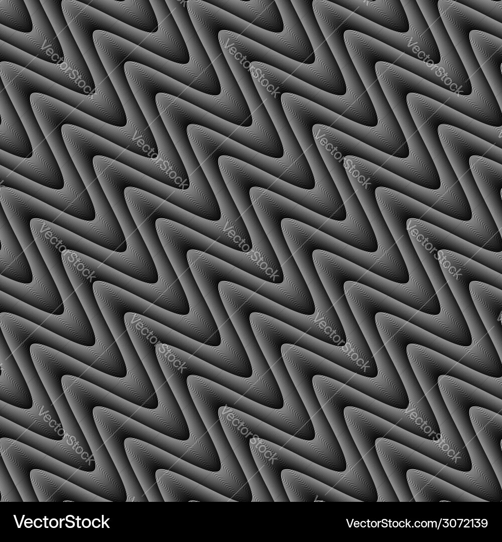 Design seamless monochrome zigzag wave pattern vector image