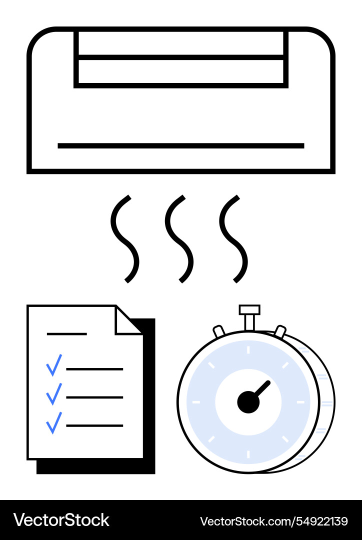 Efficient air conditioning with time management Efficient air conditioning with time management vector image