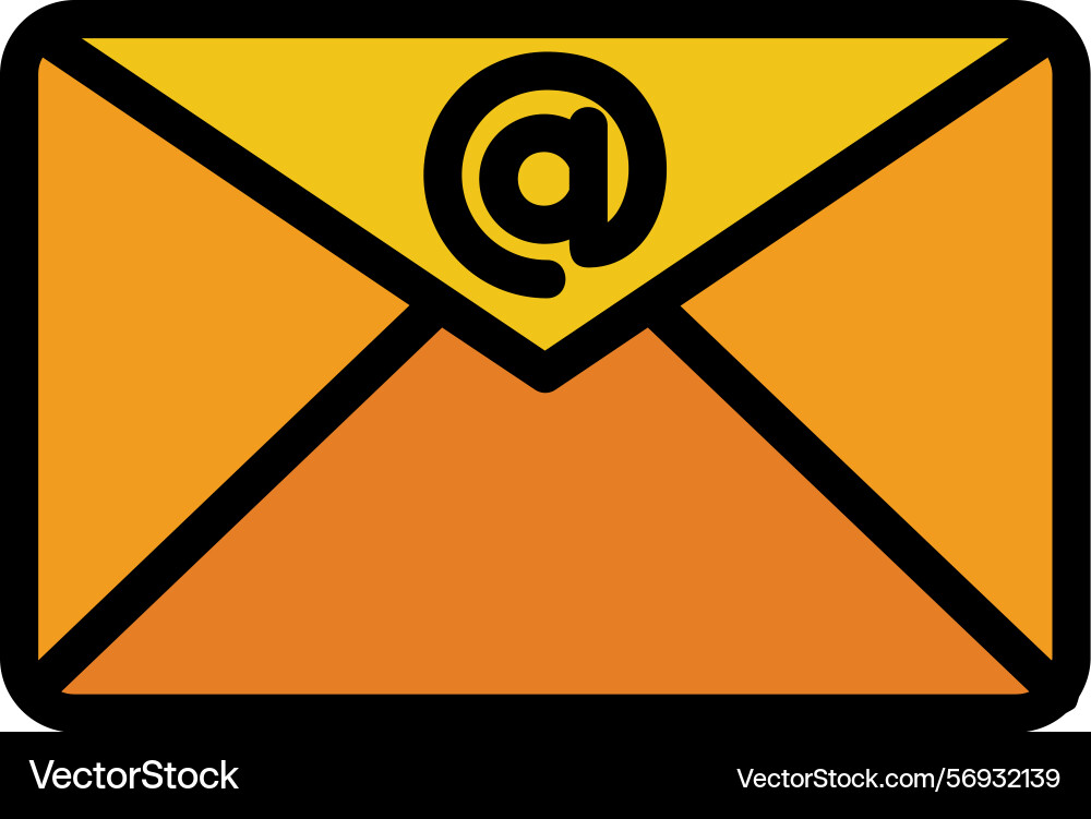 Email address line filled style icon design Vector Image