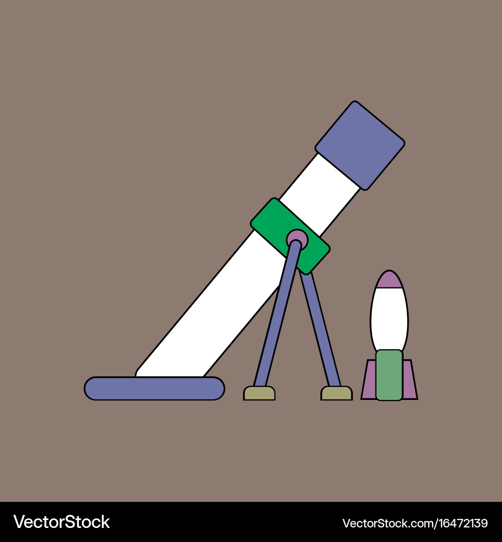 Flat icon design collection mortar and shell Vector Image