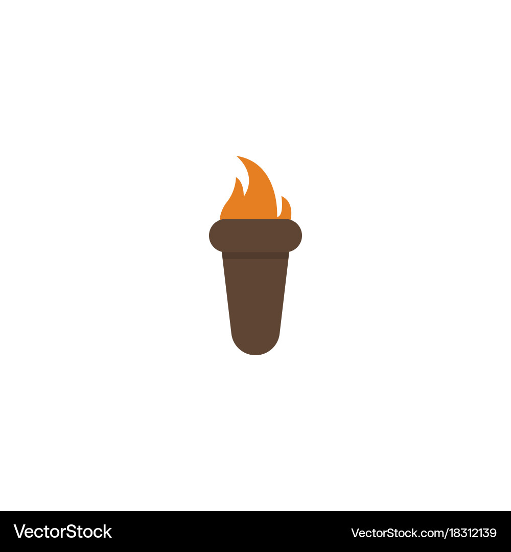 Flat icon torch element vector image