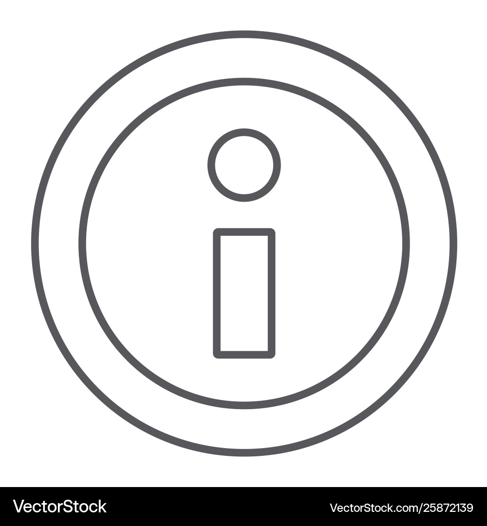 Info thin line icon help and inform information Info thin line icon help and inform information Vector Image