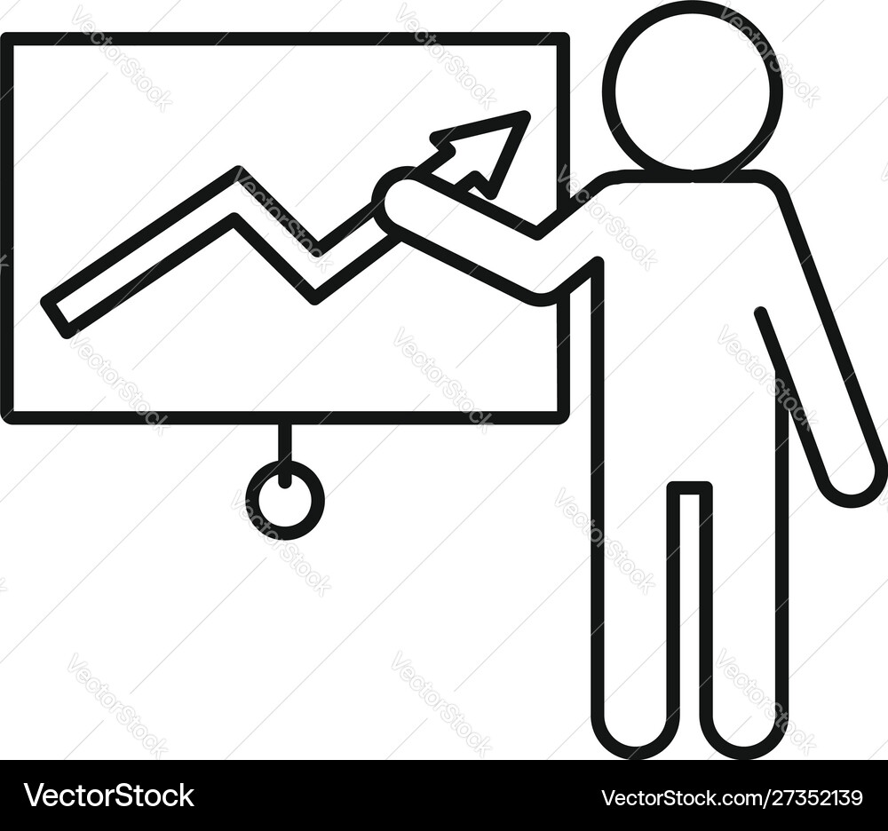 Lesson graph speaker icon outline style Lesson graph speaker icon outline style vector image