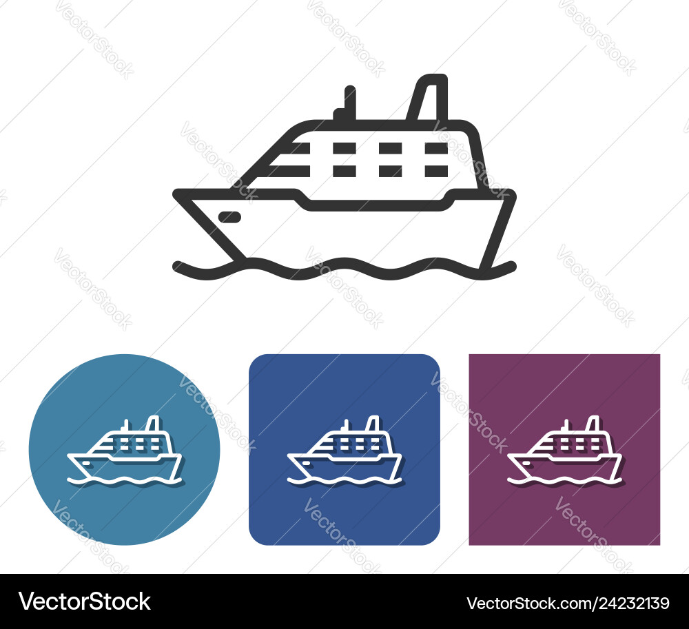 Line icon of ship in different variants Line icon of ship in different variants vector image