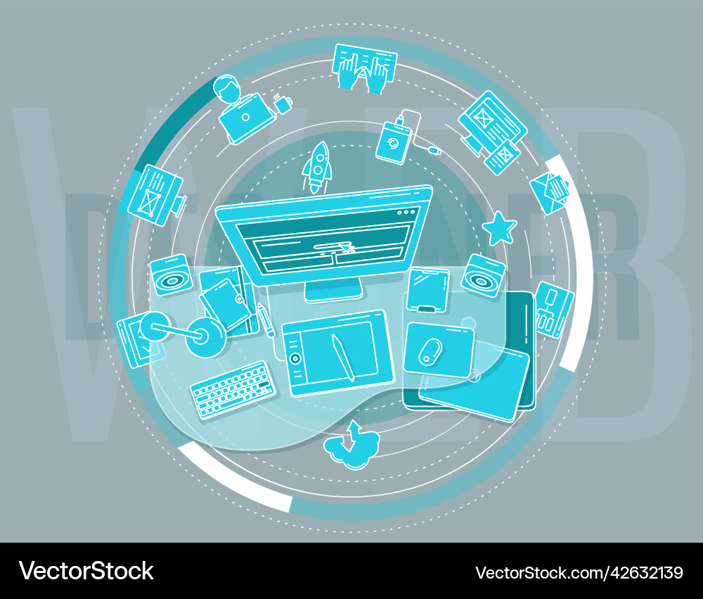 On the topic of web design On the topic of web design vector image